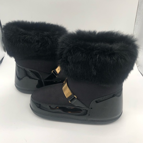 🔥Like-New Men’s Giuseppe Zanotti Moon Boots Faux Fur Black w Gold Accent Winter - Picture 4 of 10
